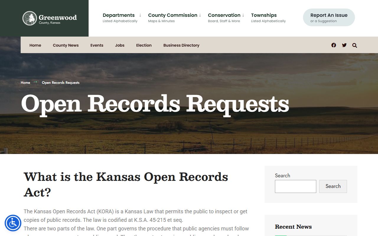 Greenwood County Clerk of the District Court county open records request source