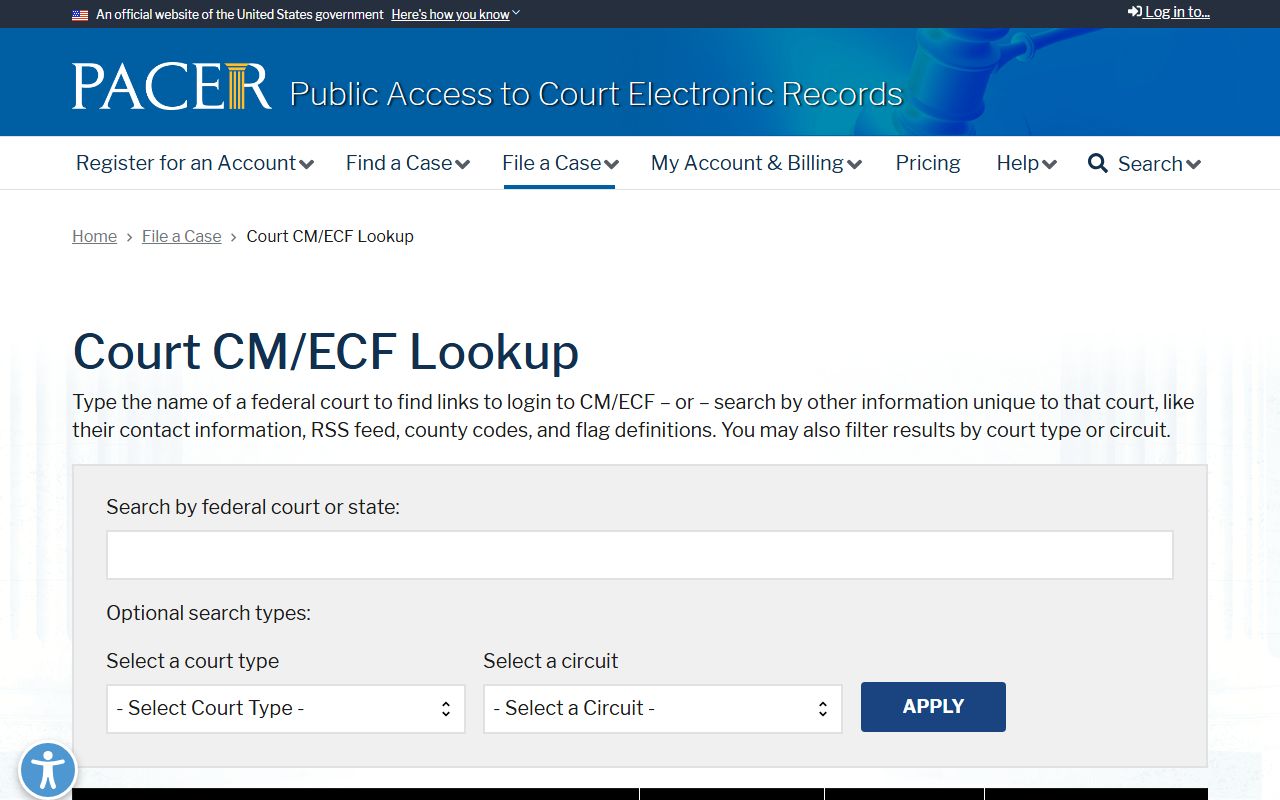 Greenwood County court dockets federal CM ECF lookup source