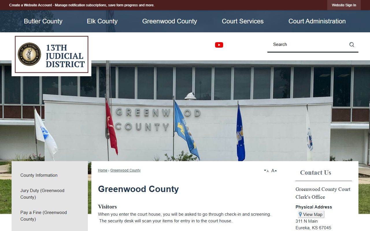 Greenwood County District Court 13th Judicial District county page