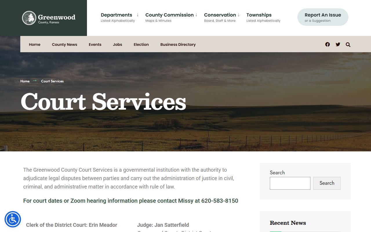 Greenwood County District Court court services source
