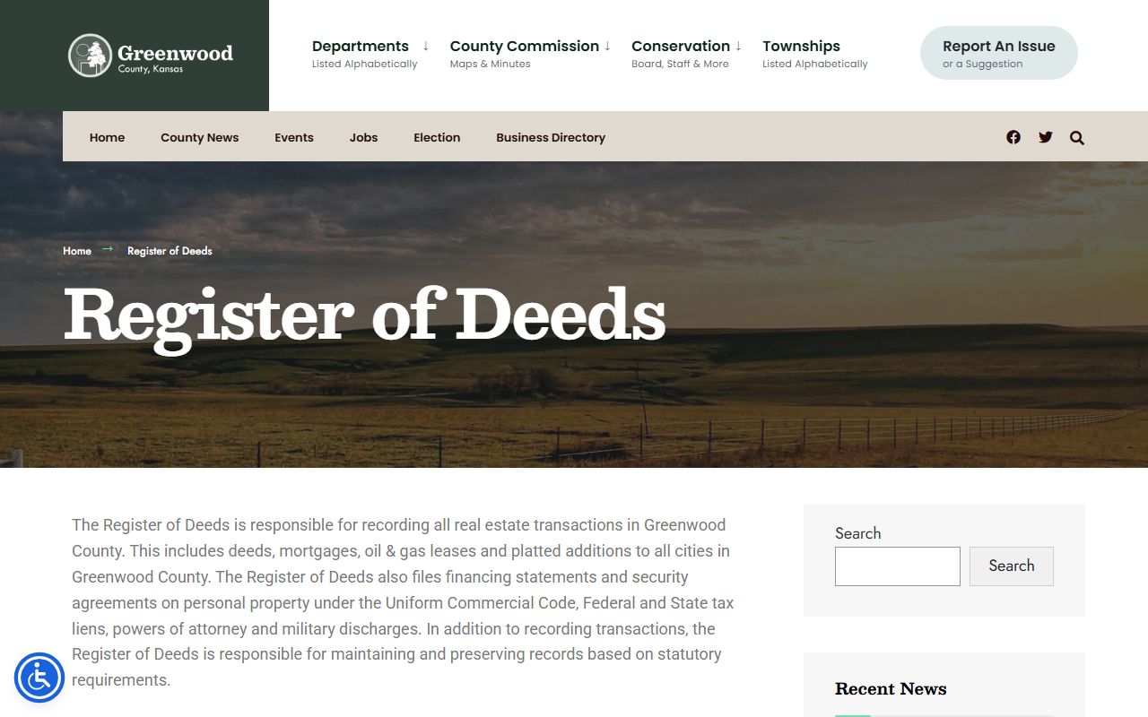 Greenwood County court records register of deeds workstations and indexes