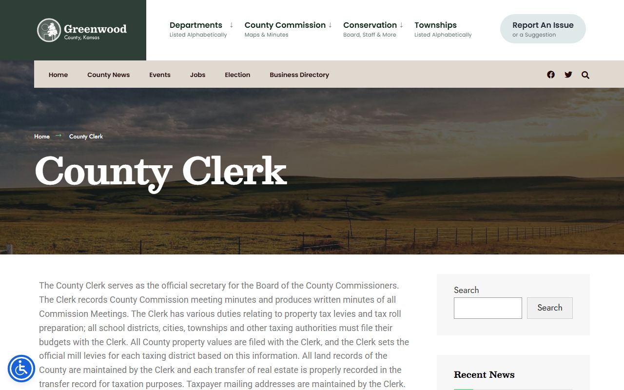 Greenwood County court records county clerk office duties