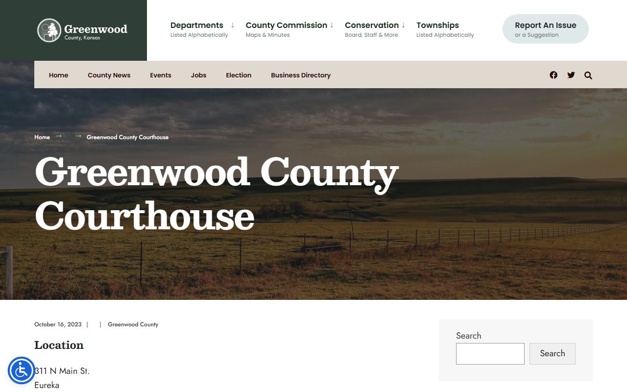 Greenwood County court records courthouse location page