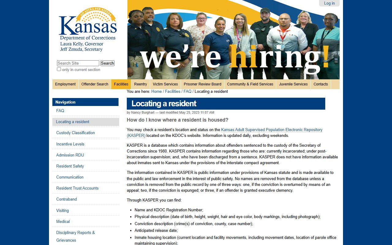 Greenwood County inmate records KDOC resident locator FAQ