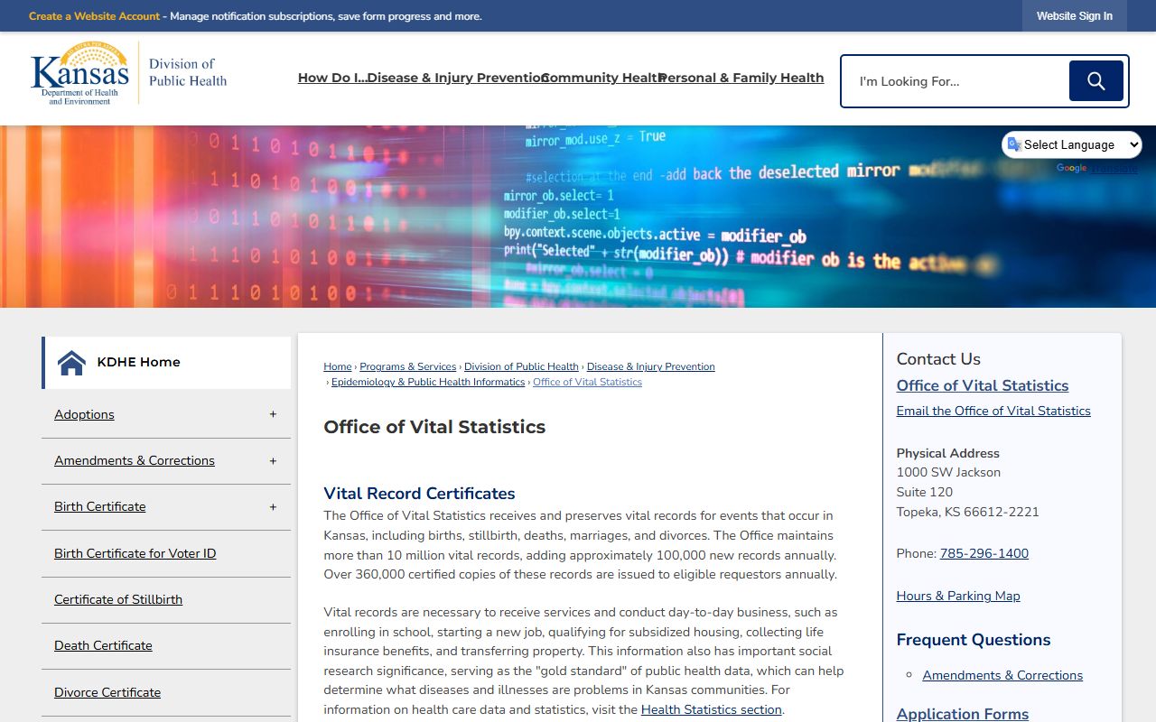 Greenwood County marriage and divorce records KDHE Office of Vital Statistics