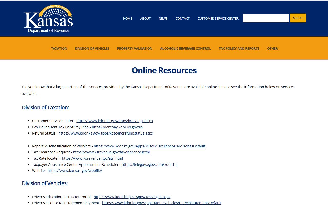 Greenwood County traffic court records Kansas Revenue online services
